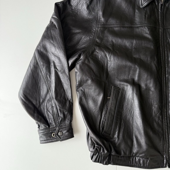 American‎ Classics Colebrook Men's XL Black Leather Bomber Style Jacket - Picture 3 of 10